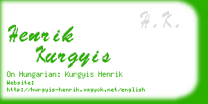 henrik kurgyis business card